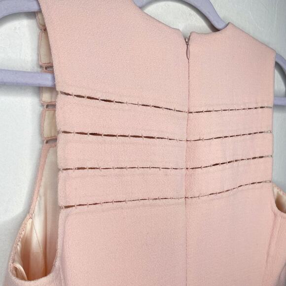 CHADO Ralph Rucci Haute Couture Sleeveless Pink Wool Shift Cocktail Dress 12 - Picture 8 of 9
